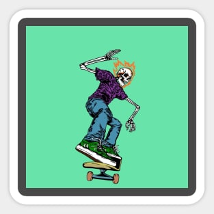 Skatazz skeleton green Sticker